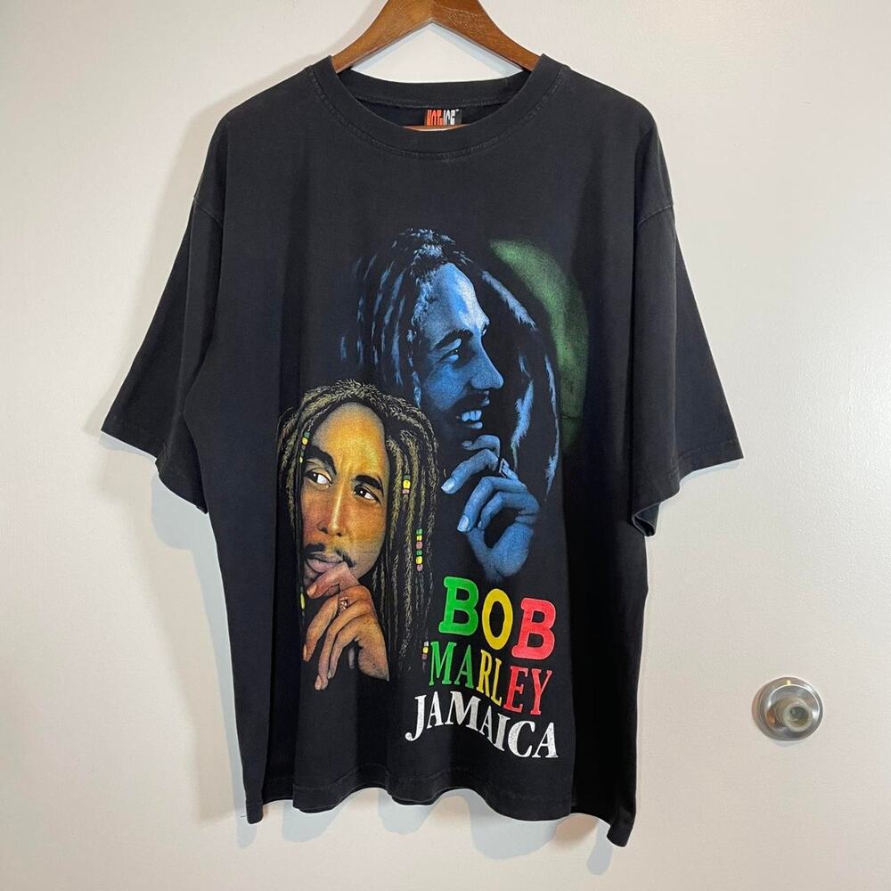 Bob Marley Jamaica Reggae Music Cotton XL Double Sided Graphic T-shirt